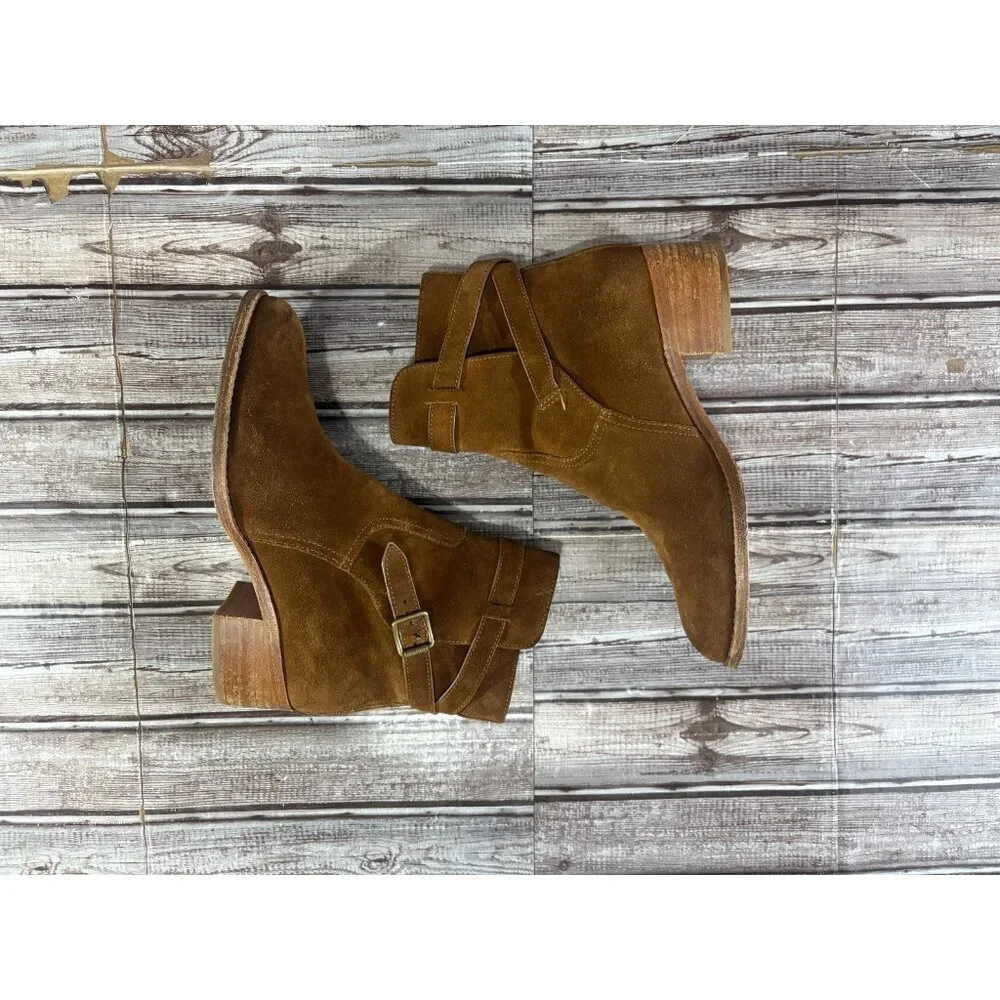 Polo Ralph Lauren Mollie suede Ankle Boots Black sz 7.5 B color Brown